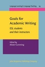 Cover: Goals for Academic Writing - John Benjamins Publishing Co