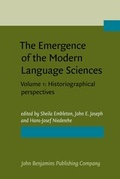Cover: The Emergence of the Modern Language Sciences - John Benjamins Publishing Co