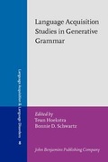 Cover: Language Acquisition Studies in Generative Grammar - John Benjamins Publishing Co