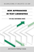 Cover: New Approaches in Text Linguistics - John Benjamins Publishing Co