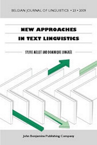 Enlarge image Cover: New Approaches in Text Linguistics - John Benjamins Publishing Co
