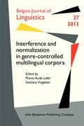 Cover: Interference and normalization in genre-controlled multilingual corpora - John Benjamins Publishing Co