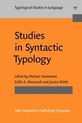 Cover: Studies in Syntactic Typology - John Benjamins Publishing Co
