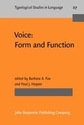 Cover: Voice: Form and Function - John Benjamins Publishing Co