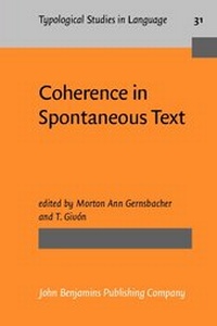 Enlarge image Cover: Coherence in Spontaneous Text - John Benjamins Publishing Co