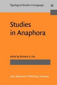 Enlarge image Cover: Studies in Anaphora - John Benjamins Publishing Co