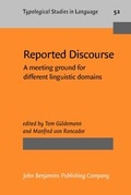 Cover: Reported Discourse - John Benjamins Publishing Co