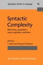 Cover: Syntactic Complexity - John Benjamins Publishing Co