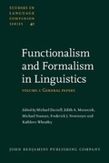 Cover: Functionalism and Formalism in Linguistics - John Benjamins Publishing Co