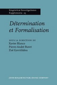 Enlarge image Cover: Determination et Formalisation - John Benjamins Publishing Co