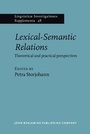 Cover: Lexical-Semantic Relations - John Benjamins Publishing Co