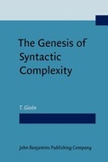 Cover: The Genesis of Syntactic Complexity - John Benjamins Publishing Co
