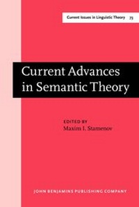 Enlarge image Cover: Current Advances in Semantic Theory - John Benjamins Publishing Co