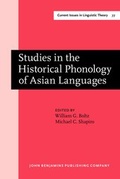 Cover: Studies in the Historical Phonology of Asian Languages - John Benjamins Publishing Co