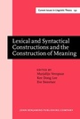 Cover: Lexical and Syntactical Constructions and the Construction of Meaning - John Benjamins Publishing Co