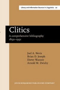 Enlarge image Cover: Clitics - John Benjamins Publishing Co