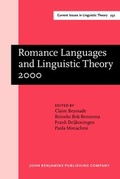 Cover: Romance Languages and Linguistic Theory 2000 - John Benjamins Publishing Co