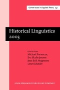 Cover: Historical Linguistics 2003 - John Benjamins Publishing Co