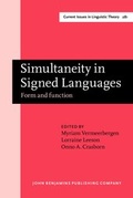 Cover: Simultaneity in Signed Languages - John Benjamins Publishing Co