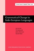 Cover: Grammatical Change in Indo-European Languages - John Benjamins Publishing Co