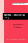 Cover: Romance Linguistics 2007 - John Benjamins Publishing Co