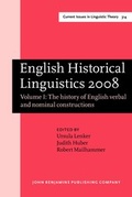 Cover: English Historical Linguistics 2008 - John Benjamins Publishing Co