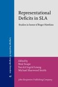 Cover: Representational Deficits in SLA - John Benjamins Publishing Co