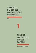 Cover: Prague Linguistic Circle Papers - John Benjamins Publishing Co
