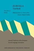 Cover: EUROSLA Yearbook - John Benjamins Publishing Co