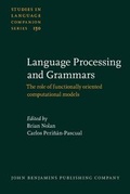 Cover: Language Processing and Grammars - John Benjamins Publishing Co