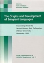 Cover: The Origins and Development of Emigrant Languages - John Benjamins Publishing Company