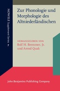 Cover: Zur Phonologie und Morphologie des Altniederl&auml;ndischen - John Benjamins Publishing Company