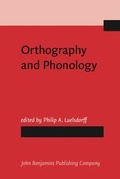 Cover: Orthography and Phonology - John Benjamins Publishing Company