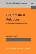Cover: Grammatical Relations - John Benjamins Publishing Company