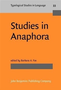 Enlarge image Cover: Studies in Anaphora - John Benjamins Publishing Company