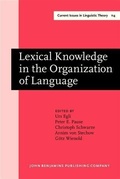 Cover: Lexical Knowledge in the Organization of Language - John Benjamins Publishing Company