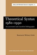 Cover: Theoretical Syntax 1980-1990 - John Benjamins Publishing Company