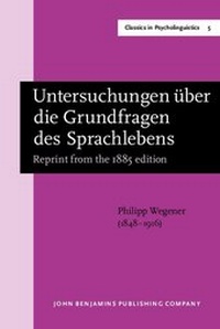 Abbildung von: Untersuchungen über die Grundfragen des Sprachlebens - John Benjamins Publishing Company