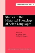 Cover: Studies in the Historical Phonology of Asian Languages - John Benjamins Publishing Company