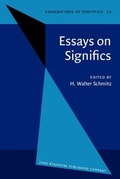 Cover: Essays on Significs - John Benjamins Publishing Company