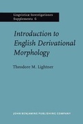 Cover: Introduction to English Derivational Morphology - John Benjamins Publishing Company