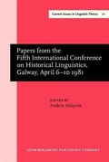Cover: Papers from the Fifth International Conference on Historical Linguistics, Galway, April 6-10 1981 - John Benjamins Publishing Company