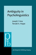 Cover: Ambiguity in Psycholinguistics - John Benjamins Publishing Company