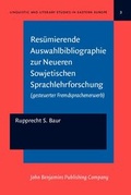 Cover: Res&uuml;mierende Auswahlbibliographie zur Neueren Sowjetischen Sprachlehrforschung - John Benjamins Publishing Company