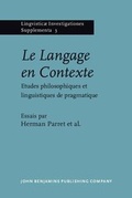 Cover: Le Langage en Contexte - John Benjamins Publishing Company