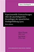 Cover: Experimentelle Untersuchungen &uuml;ber die psychologischen Grundlagen der sprachlichen Analogiebildung (1901) - John Benjamins Publishing Company