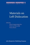 Cover: Materials on Left Dislocation - John Benjamins Publishing Company