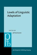 Cover: Levels of Linguistic Adaptation - John Benjamins Publishing Company