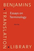 Cover: Essays on Terminology - John Benjamins Publishing Company