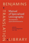 Cover: Manual of Specialised Lexicography - John Benjamins Publishing Company